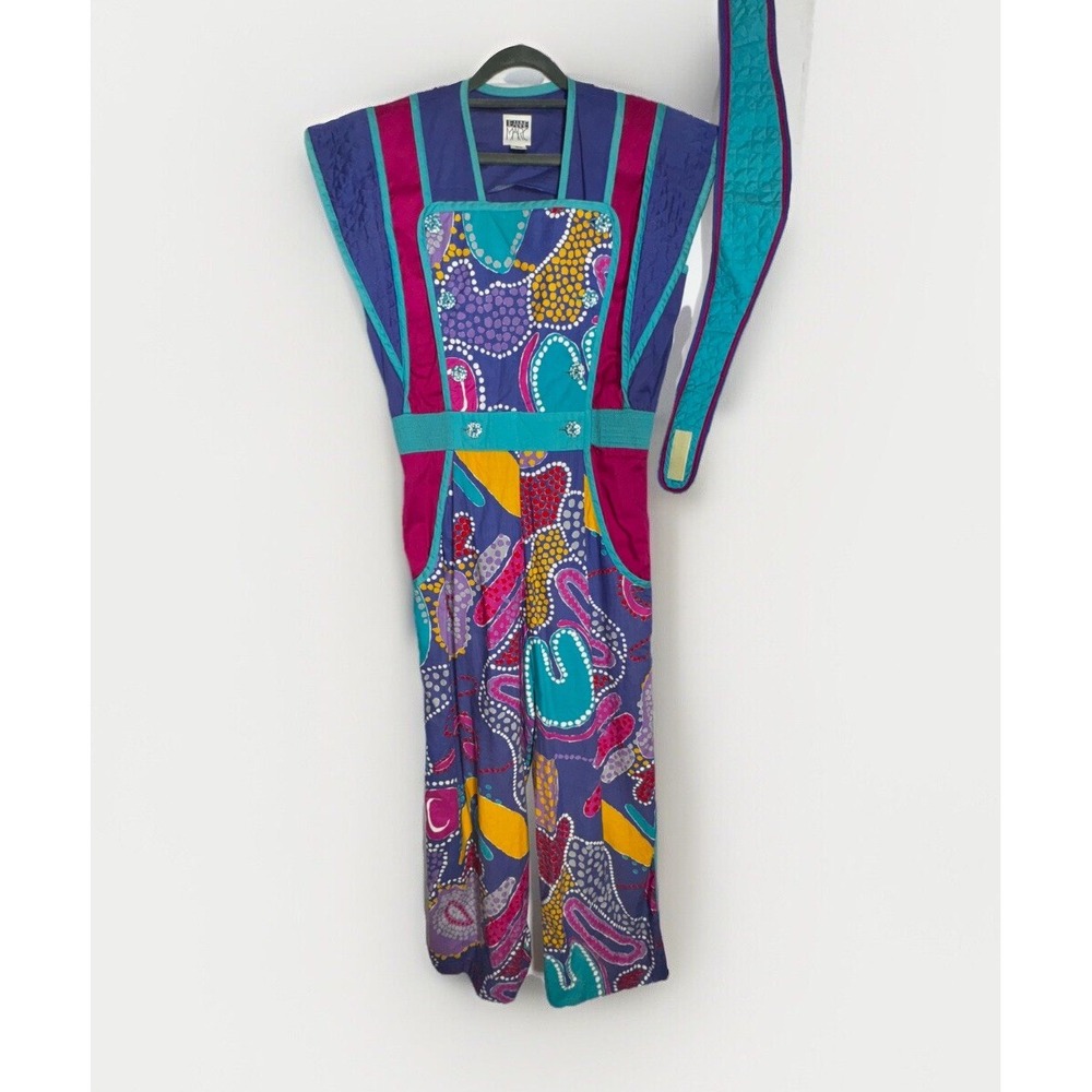 Jeanne Marc Vintage 80s Jumpsuit Sz Small 8 / 10  Rare Wearable Art Eighties Fun